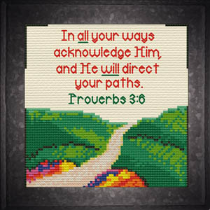 Cross Stitch Paths Proverbs 3:6 from JoyfulExpressions.us