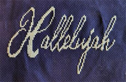 Hallelujah stitched by Jane Lecher