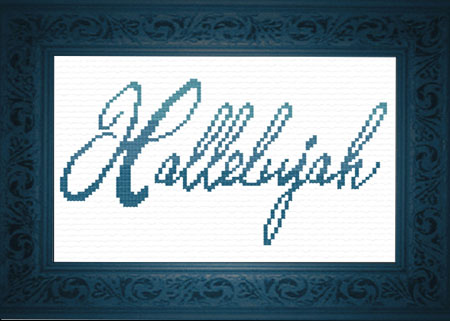 Hallelujah - White with Peacock Blue