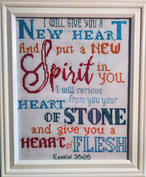 A New Heart stitched by Jane Lecher