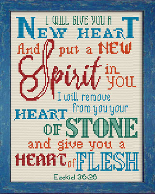 A NEW HEART Red and Turquoise  on Vintage