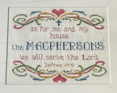 As For Me and My House stitched by Barbara Dennis