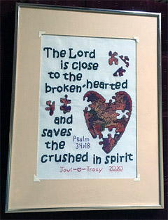 Brokenhearted stitched by Tracy Smith