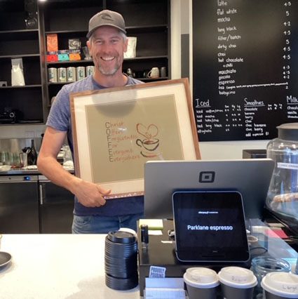 COFFEE stitched by Pauline Doyle