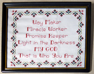 Way Maker stitcehd by Stephanie Ison