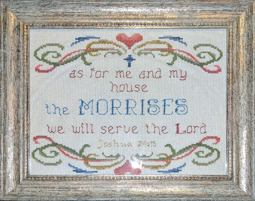 As For Me and My House stitched by Renee Morris