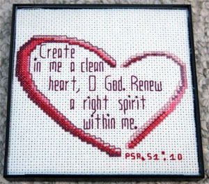 Clean Heart stitched by Stephanie Ison