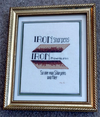 Iron Sharpens Iron stitched by Melody Arcanglo