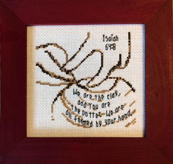 Potter Clay stitched by Val Coleman