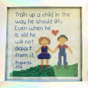 Train a Child stitched by Crystal Mattson