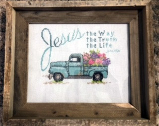 Way Truth Life stitched by Chris Dickey