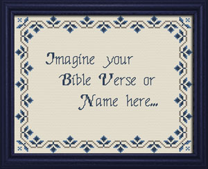 Trellis Border Navy and Taupe