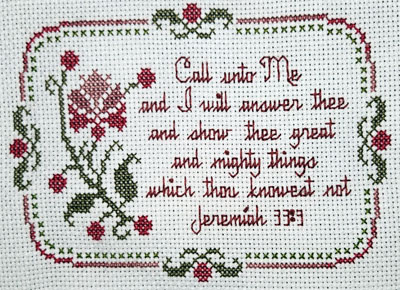 Call Unto Me stitched by Jane Lechner