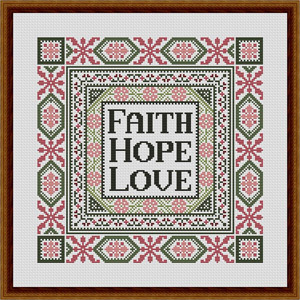 Faith Hope Love Shell Pinks and Avocado Greens Faith Hope Love Shell Pinks and Avocado Greens