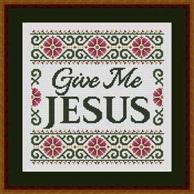 Give Me Jesus on white fabric