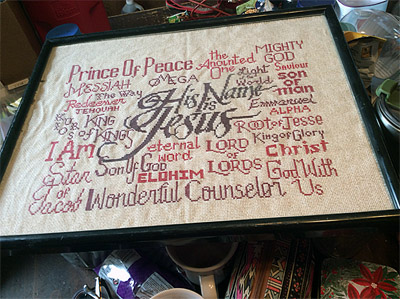 His Name is jesus stitched by Doreena Miller
