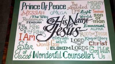 His Name is Jesus stitched by Pat Guile