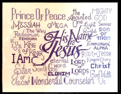 His Name is Jesus stitched by Adrien Zippay