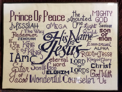 His Name is Jesus stitched by Adruen Zippay