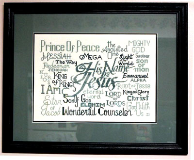Free Cross Stitch His Name is Jesus stitched by Aleta Sheetz