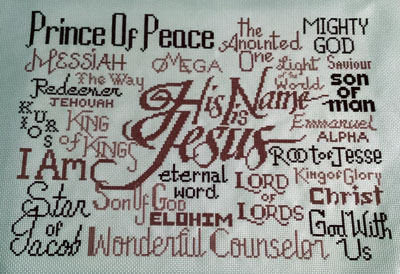 His Name is Jesus stitched by Anita Warren
