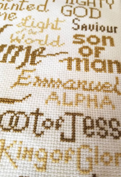 Close up view His Name is Jesus