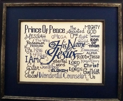 His Name is Jesus stitched by Emilee Johnson