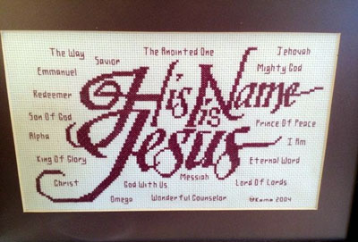 His Name is Jesus stitched by Kama M