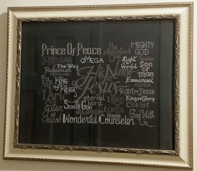 His Name is Jesus stitched by Kim Baldwin