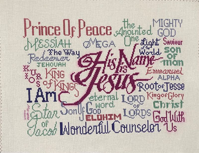 His Name is Jesus stitched by Marianne Verschar His Name is Jesus stitched by Marianne Verschar