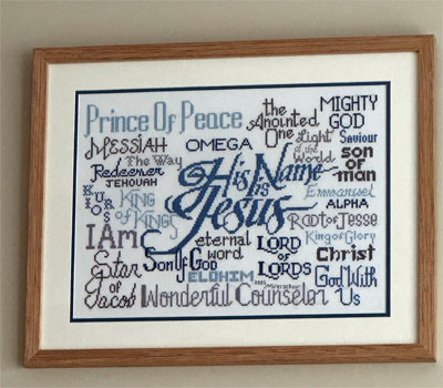 His Name is Jesus stitched by Marianne Verschar His Name is Jesus stitched by Marianne Verschar