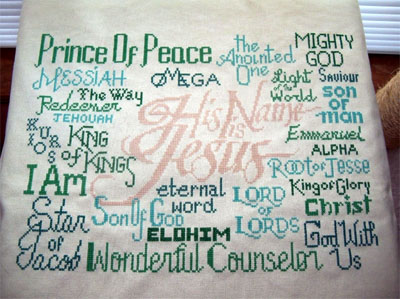 His Name is Jesus Stitched By Michelle Perkins