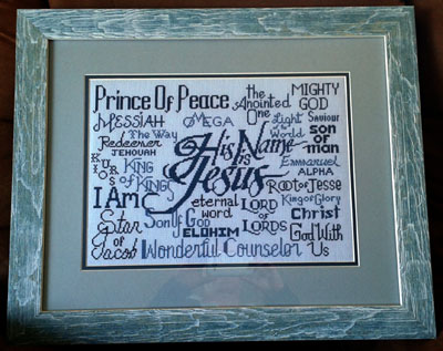 His Name is Jesus stitched by Patty Laporte