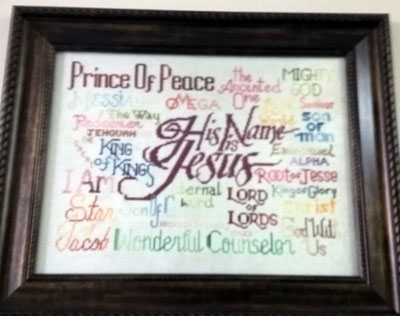 Free His Name is Jesus stitched by Kimberly Gean