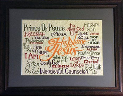His Name is Jesus stitched by Holly Whapham