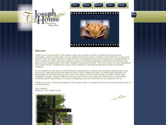 The Joseph House.org home page screen shot