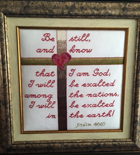Be Still And Know stitched by Pamela Briers