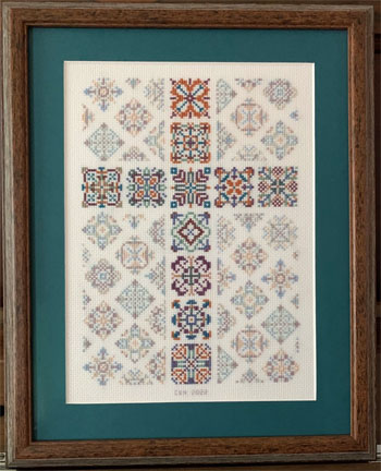 Cross Sampler stitched by Carolyn Krysl-Hutchinson