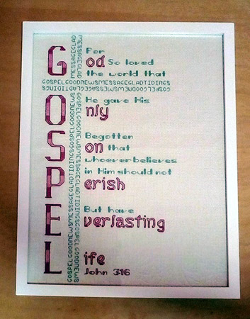 GOSPEL stitched by Stephanie Ison