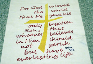 God So Loved stitched by Stephanie Ison