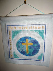 Sing to the Lord - stitched by Helen Pugh as a banner
