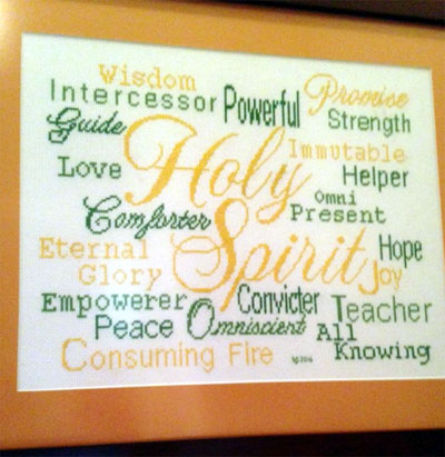 Holy Spirit stitched by Sandra Sasser