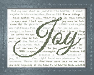Joy - 8 Bible verses shown in Beaver Gray