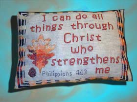 Pauline Field Pillow - Strengthens Philippians 4:13