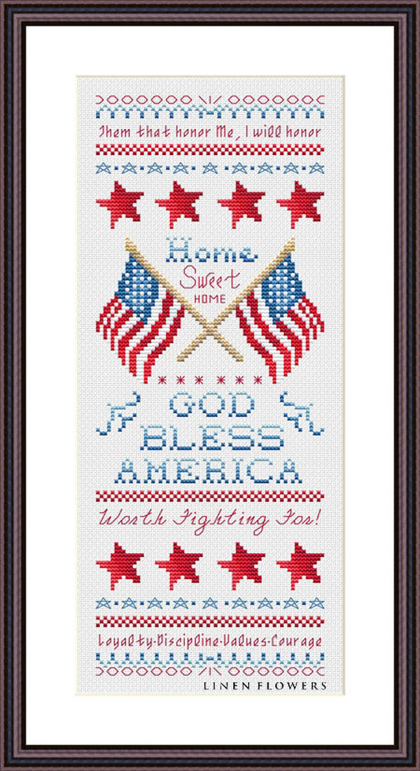God Bless America by  Linen Flowers