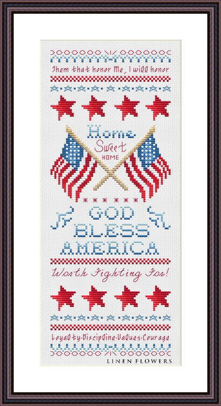 Linen Flowers God Bless America