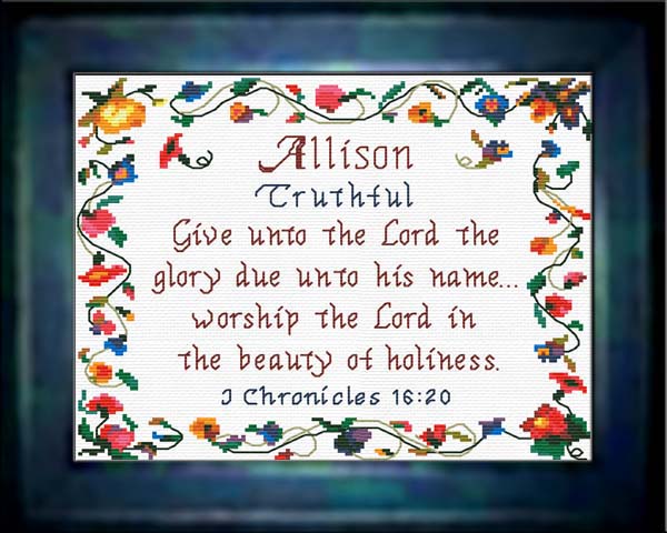 Name Blessings Allison Personalized Names with