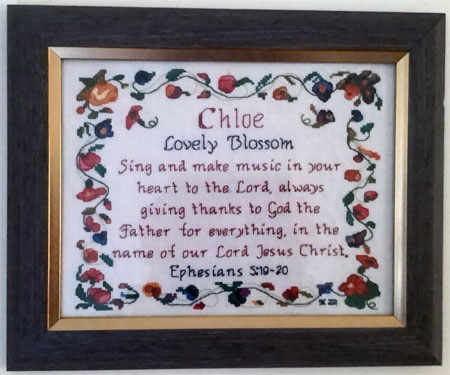 Chloe stitched by Susan Crowell