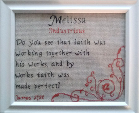Melissa stitched by Trish Estes